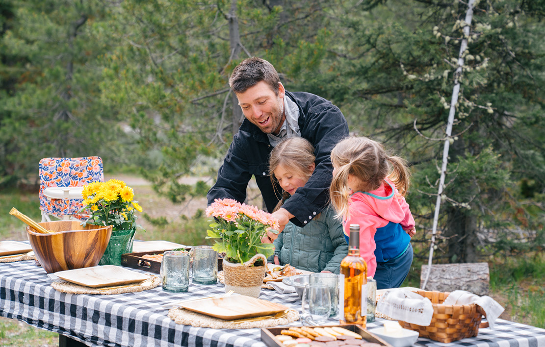 Young family having a nice picnic in GTNP